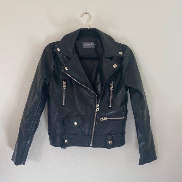 Nasty Gal Jackets & Blazers - Black Leather Moto Jacket